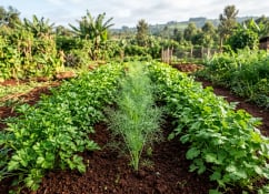 Leafy green vegetables grown using EcoRic biological solutions