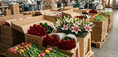 Flowers in boxes