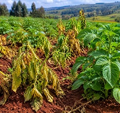 Fields with history of bacterial wilt